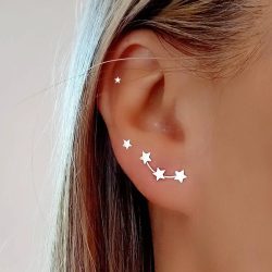 pendientes de plata con tres estrellas