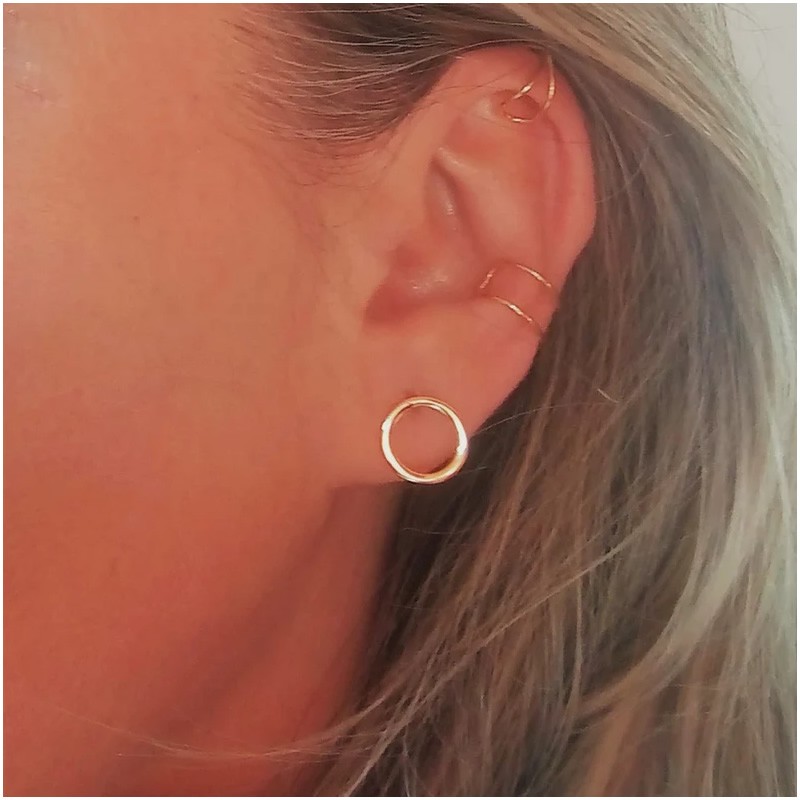 Gold Circle Earrings made of 925 sterling silver with 18k gold plating