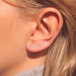 Modern arrow silver earrings