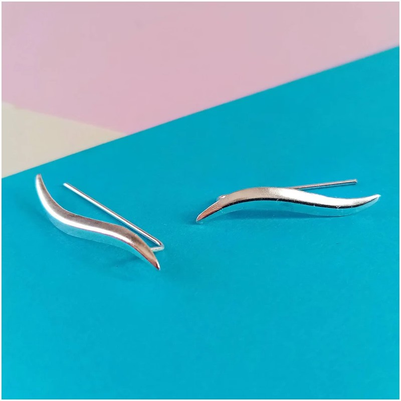 pendientes trepadores de plata