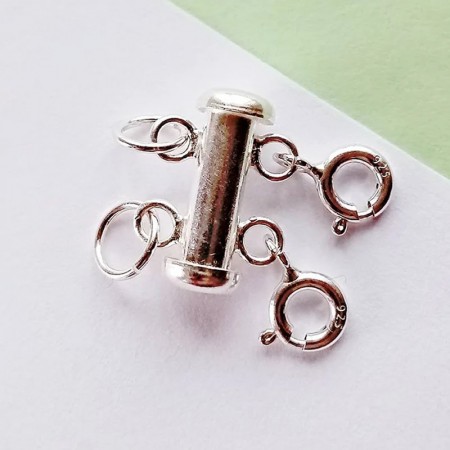 925 Sterling Silver Clasp for Layering Two Necklaces – Prevents Tangling