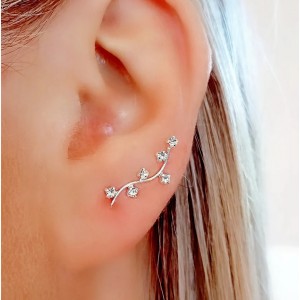 pendientes trepadores con circonitas blancas