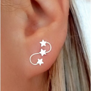 pendientes infinito con estrellas de plata de ley de www.puravidapulseras.com 2