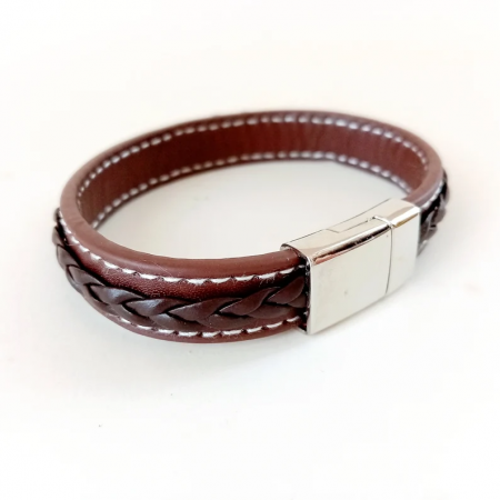 brown leather bracelet men