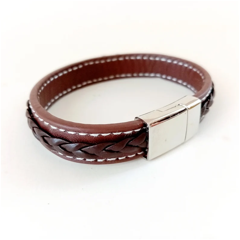 brown leather bracelet men