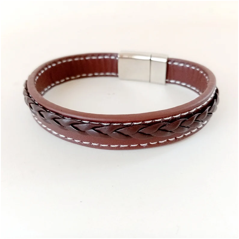 brown leather bracelet
