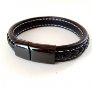 leather black bracelet 2