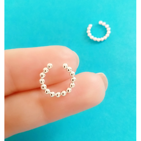 ear cuff silver beads