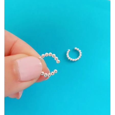 Pendientes Ear Cuff Bolitas de Plata