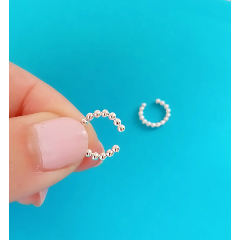 Ear Cuff Silver Balls