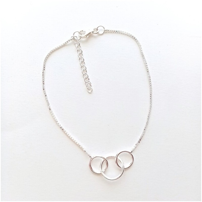 pulsera tres aros plata