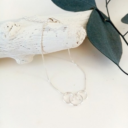 pulsera 3 aros plata entrelazados