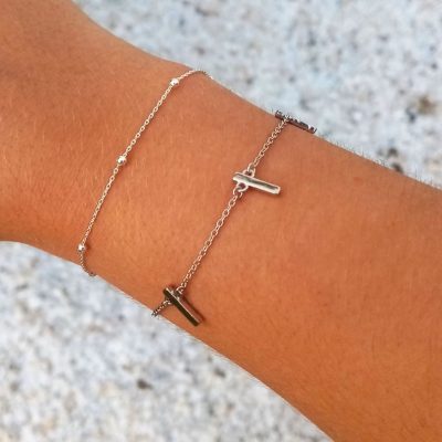 pulsera plata barritas