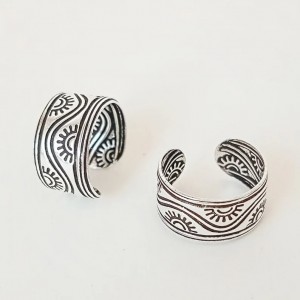 Sterling silver sun ear cuffs – Adjustable design. 2