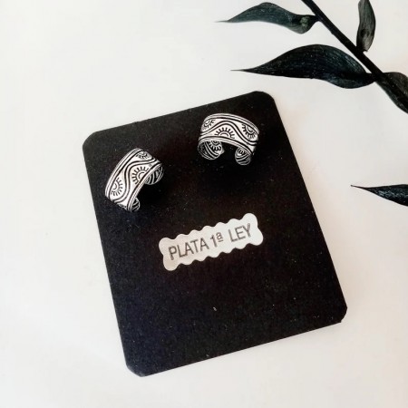 Adjustable sun ear cuffs in sterling silver with worldwide shipping.