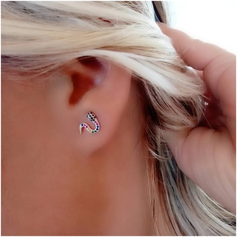 copy of Pendientes Mini Serpiente Circonitas Oro