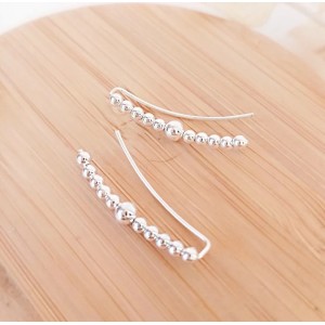 pendientes trepadores bolitas plata 2