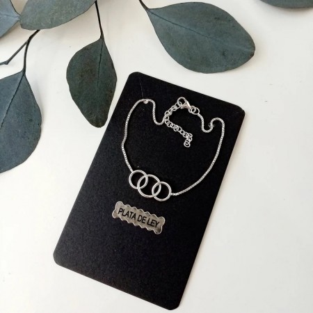 pulsera tres aros entrelazados plata