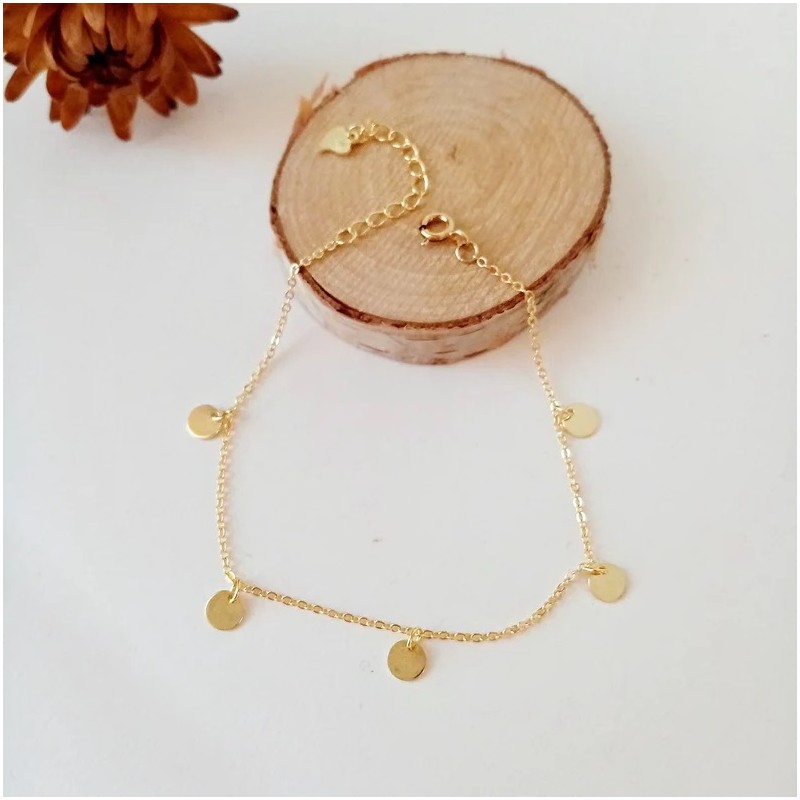 pulsera chapitas dorada