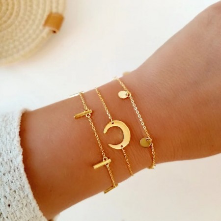 combi pulsera barritas oro