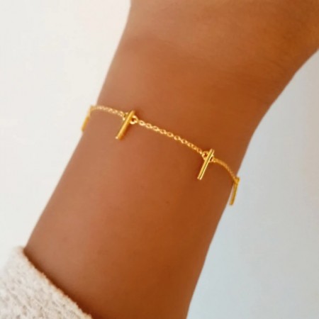 pulsera barritas oro