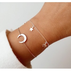 pulsera de estrellas de plata de ley de www.puravidapulseras.com 2