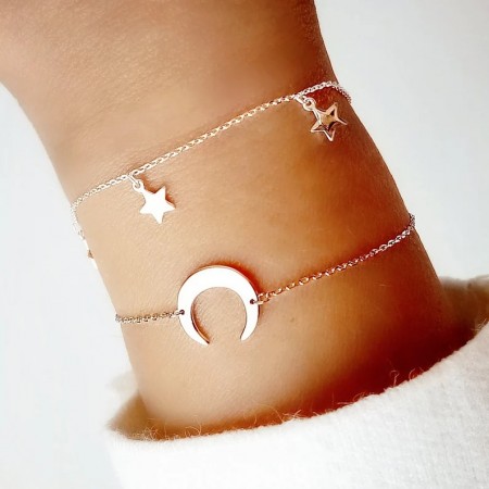 combi pulseras estrellas y luna