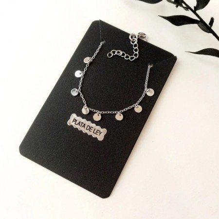 pulsera mini plaquitas plata