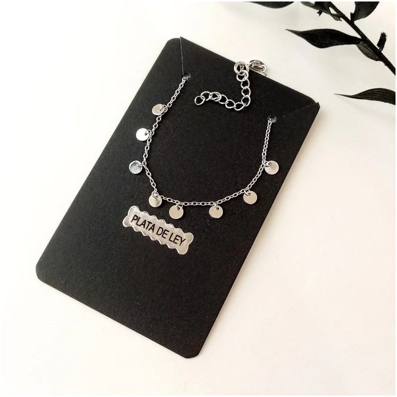 pulsera mini plaquitas plata