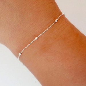 pulsera bolitas plata