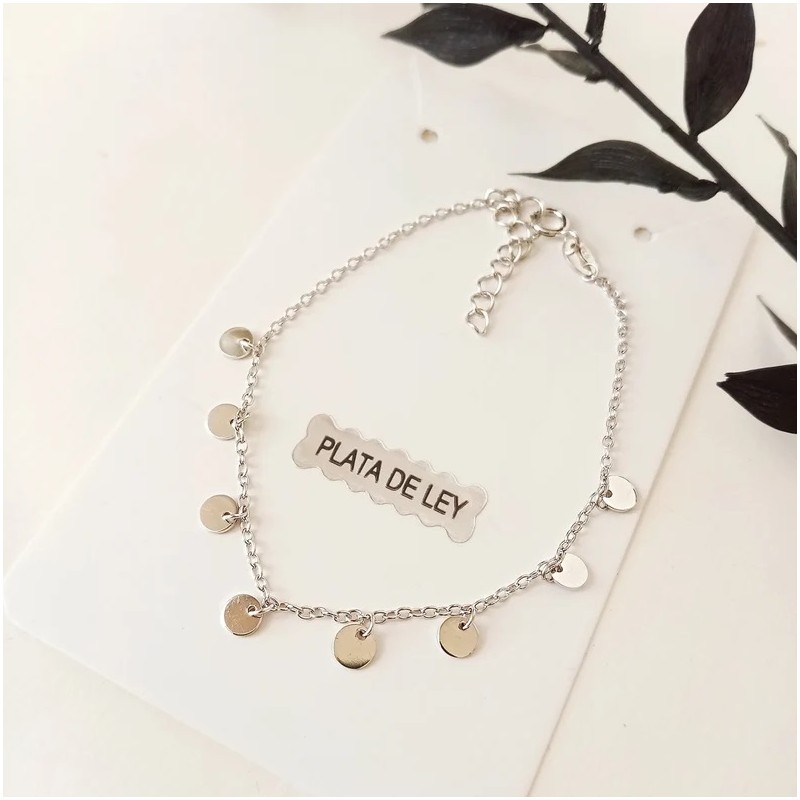 pulsera mini plaquitas plata