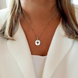 Collar Rosa de los Vientos Plata 2