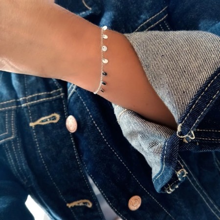 pulsera chapitas plata
