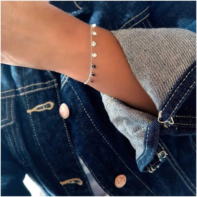 pulsera chapitas plata