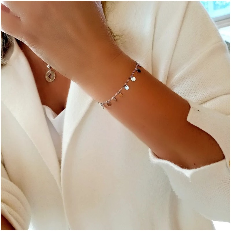 pulsera plaquitas plata