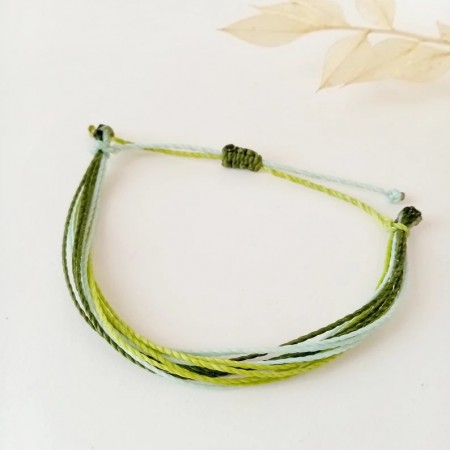 pulsera hilo encerado verde