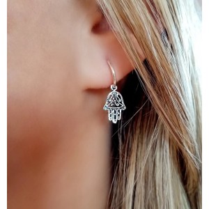 Aros plata hamsa 2