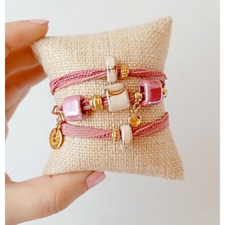 Boho Chic Gold Pink Bracelet