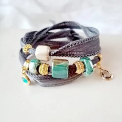 hippie chic grey bracelet