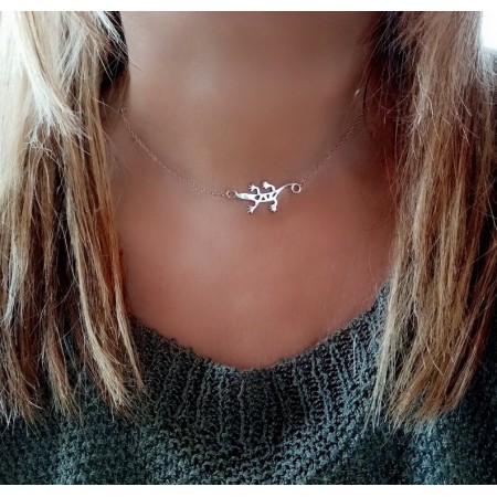 collar plata lagartija