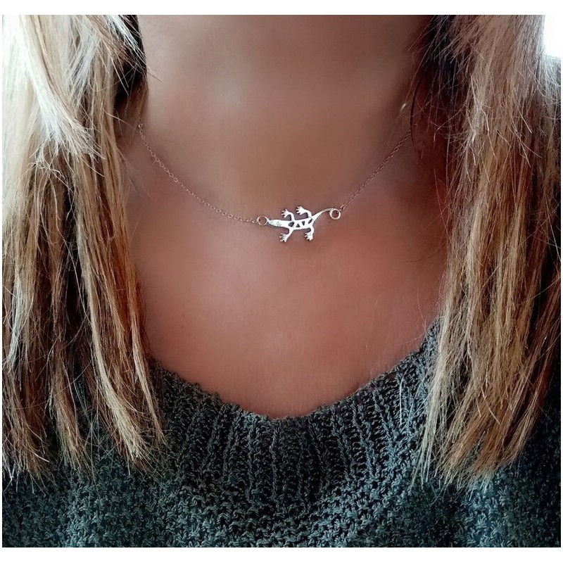 collar plata lagartija