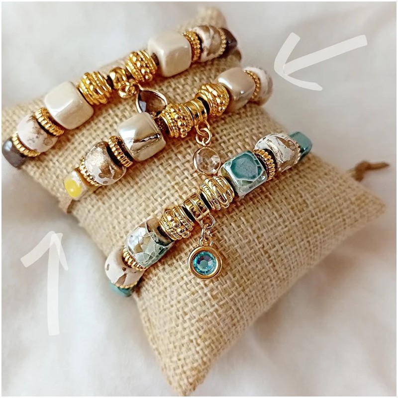 Golden Leather Bracelet Yellow close-up