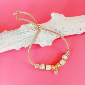 Gold Leather Bracelet Pinki 2