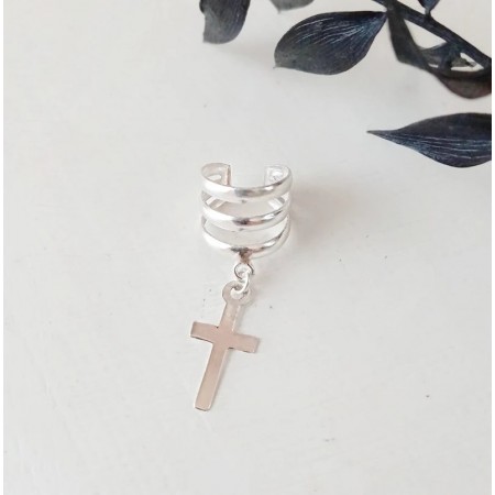 pendientes cartilago con cruz