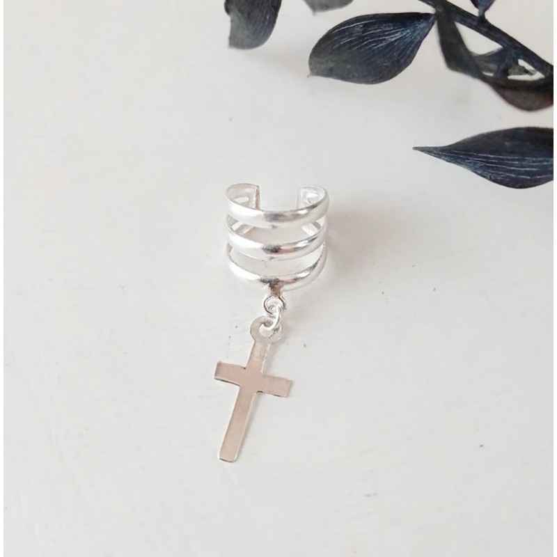 pendientes cartilago con cruz