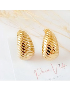 Gold Croisant Drop Earrings