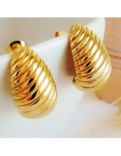 Gold Croisant Drop Earrings 2