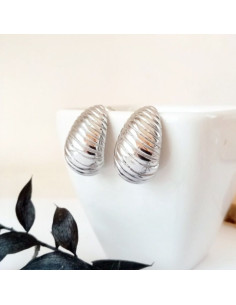 Silver Croisant Drop Earrings
