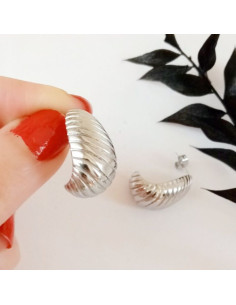 pendientes gota croisant Plata Bottega 2