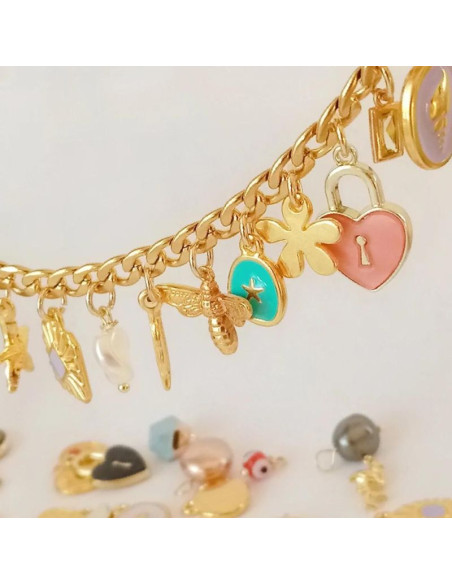 charm gold bracelet